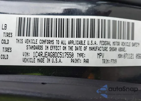 2013 Jeep Grand Cherokee Laredo из США, поврежденный, VIN 1C4RJEAG8DC517550